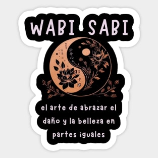 Cita filosófica de Wabi sabi para los amantes de Japón Sticker